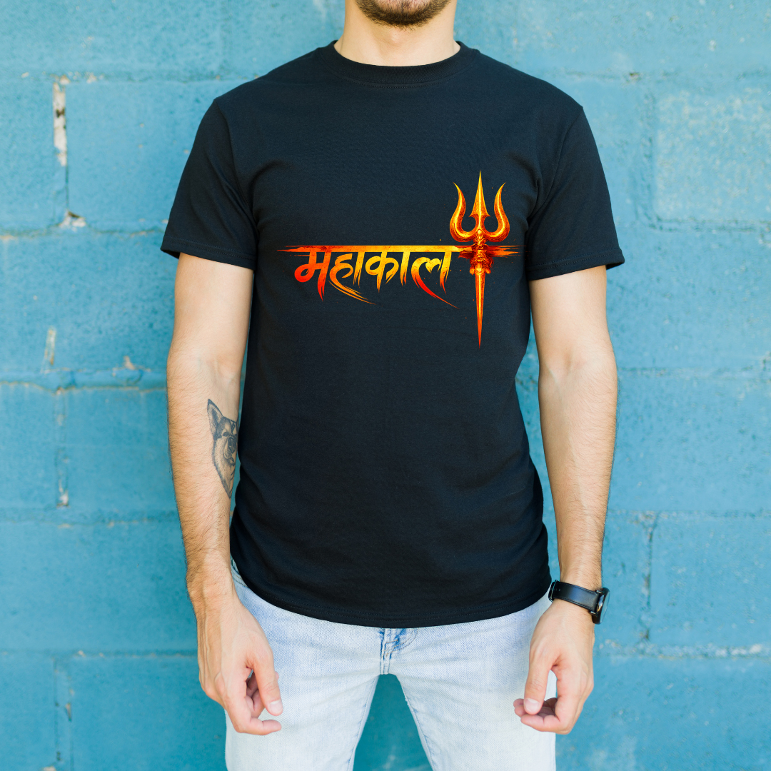 Mahakaal Trishul Premium Black T-Shirt